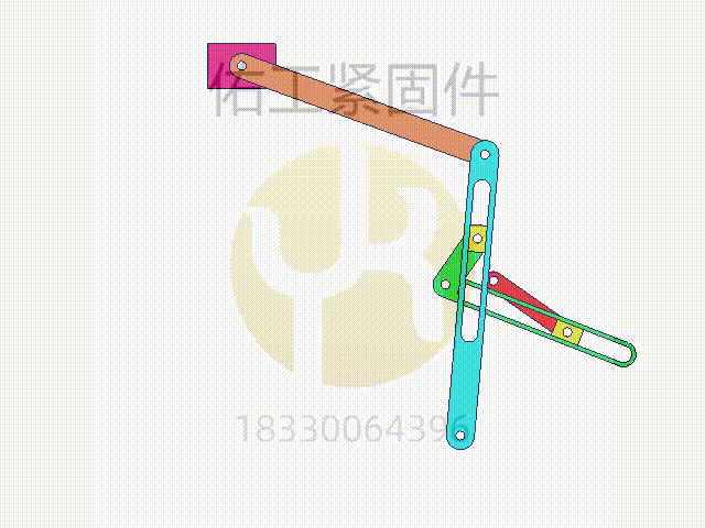 圖201 轉動導桿與擺動導桿串接機構.gif